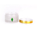 Luxury skincare frosted round 200ml facial glass cosmetic cream jar with golden lid